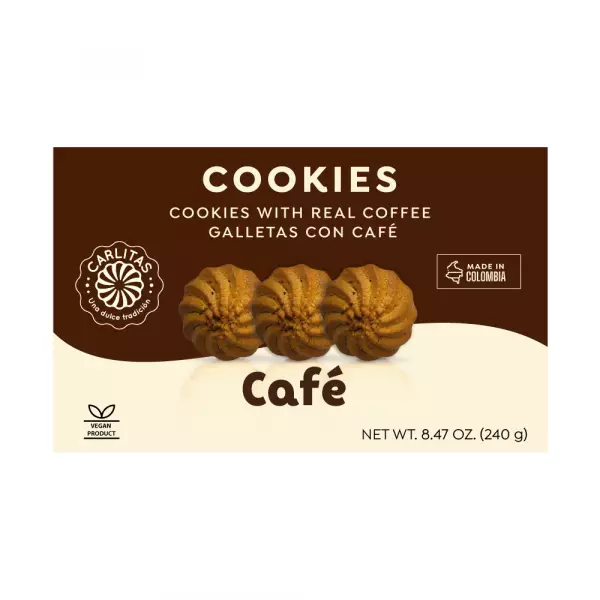 Galletas Carlitas | Cookies Café flavored | 8.47 oz  E.