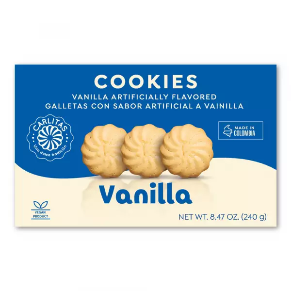 Galletas Carlitas | Cookies Vanilla | 8.47 oz E.