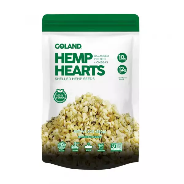 Goland | Shelled Hemp Seeds | High Protein, Omega-3, Vegan Superfood | 9 oz Bag E