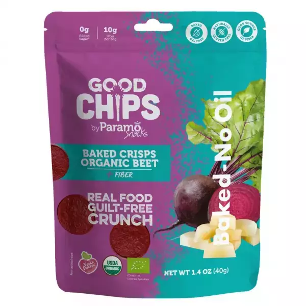 Good Chips by Paramo Snacks | Baked Organic Beet Yacon Crisps | 1.4oz Snack   Vegan E.