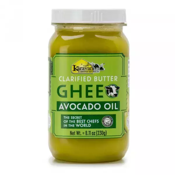 Karavansay Alimentos Naturales | Butter Ghee | Avocado | Plastic Jar  8.11 Oz E.
