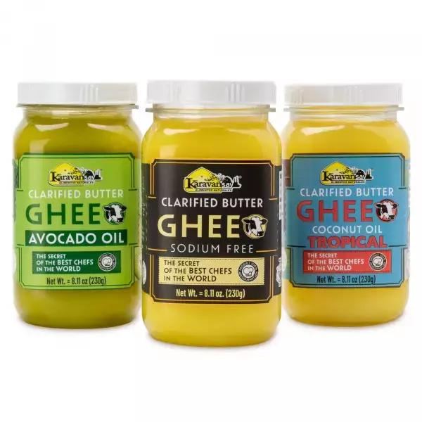 Karavansay Alimentos Naturales | Butter Ghee | Pack of 3 plastic jars x 24.33 oz E.