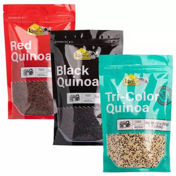 Karavansay Alimentos Naturales | Quinua Black, Red and Tricolor | Pack of three x 36 oz E.