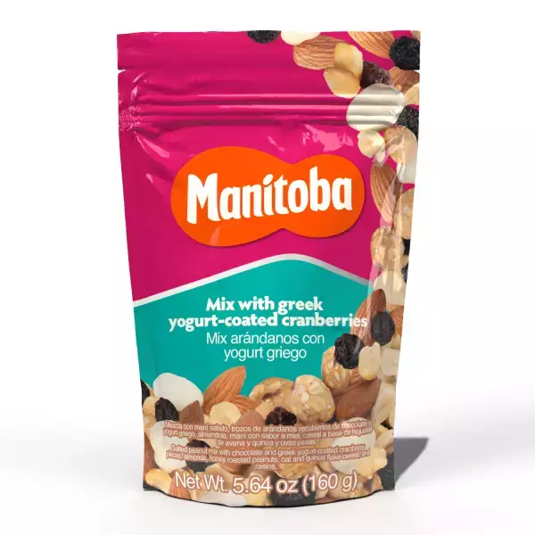 Manitoba | Super Mix Nuts And Cranberries With Greek Yogurt | X 5.64Oz Doypack E.