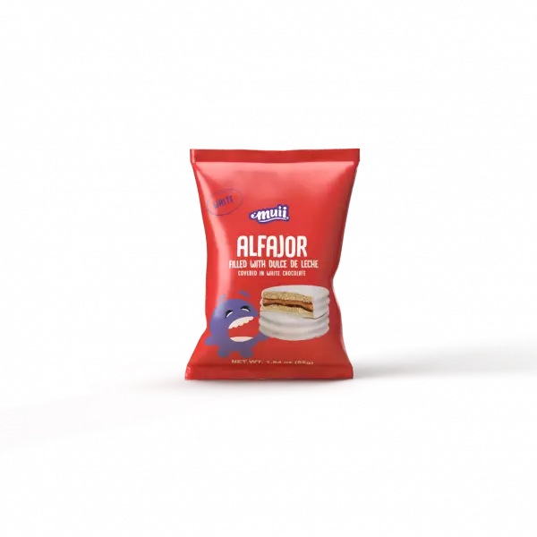 Muii | Alfajor filled with dulce de leche covered in white chocolate | 1.94 oz