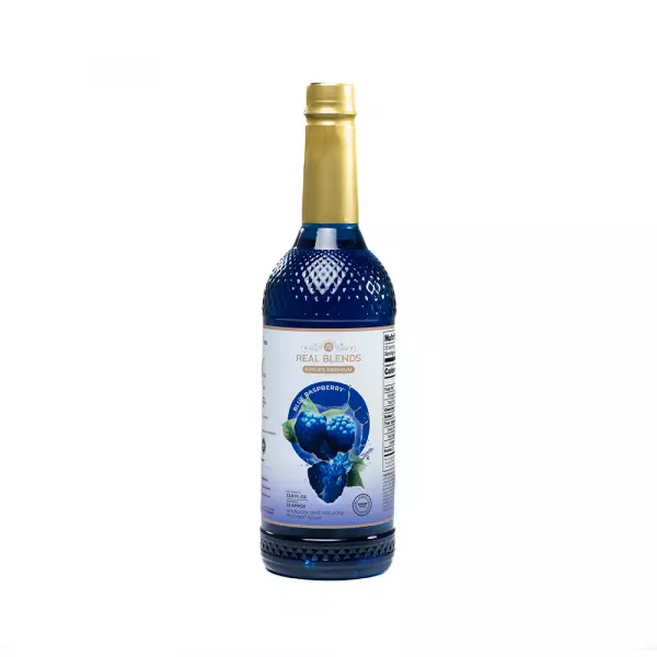 Real Blends | Blue Raspberry Premium Blend Syrups Premium | 33.8 fl oz
