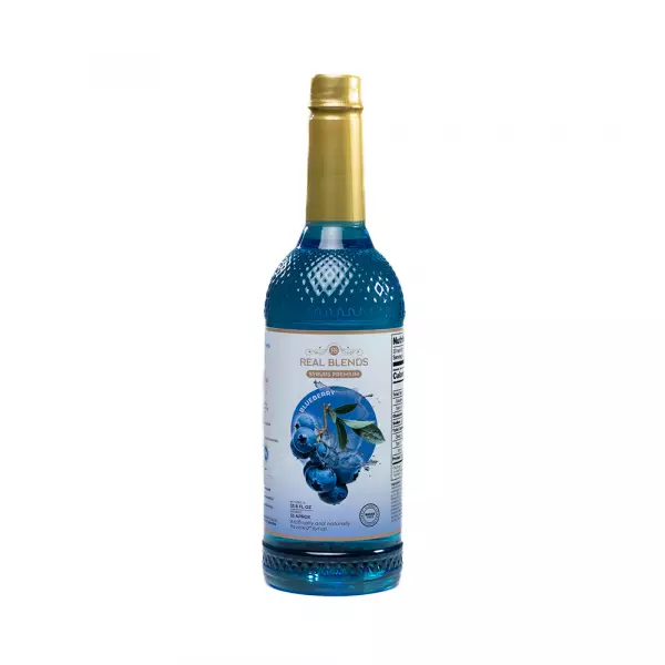 Real Blends | Blueberry Premium Blend Syrups Premium | 33.8 fl oz
