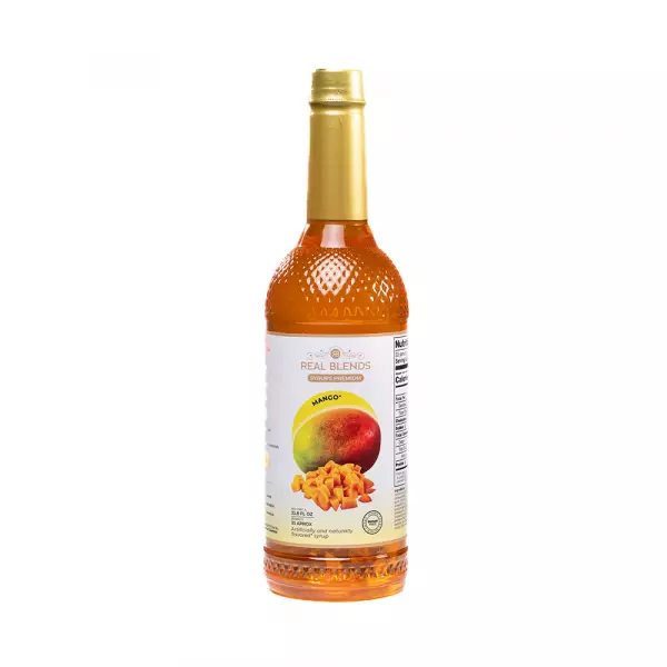 Real Blends | Mango Premium Blend Syrups Premium | 33.8 fl oz