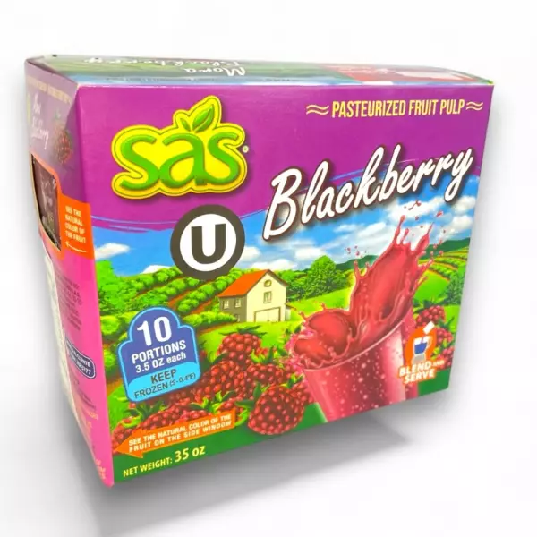 SAS | Pasteurized Blackberry Fruit Pulp | 35 oz (1.000gr) E.