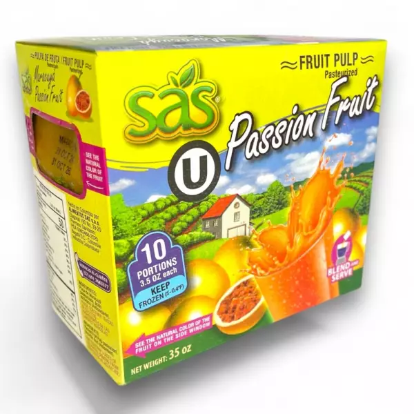 SAS | Pasteurized Passion Fruit   Fruit Pulp | 35 oz (1.000gr) E.
