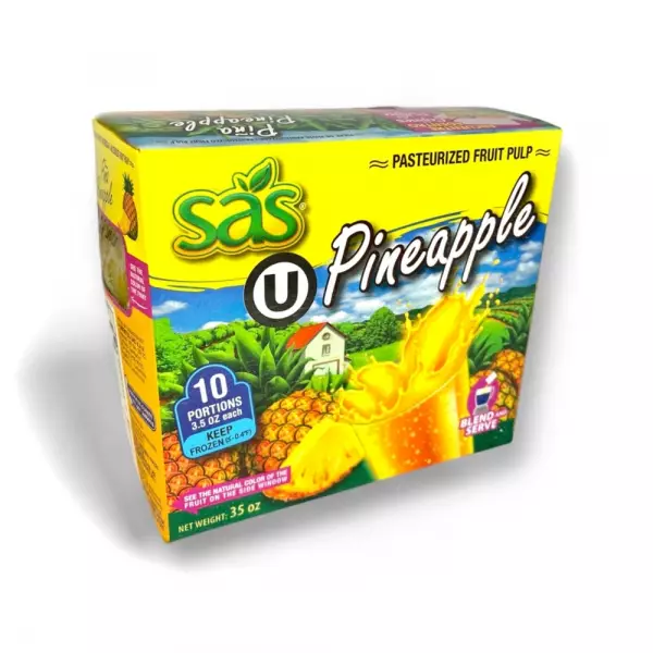 SAS | Pasteurized Pineapple Fruit Pulp | 35 oz (1.000gr) E.