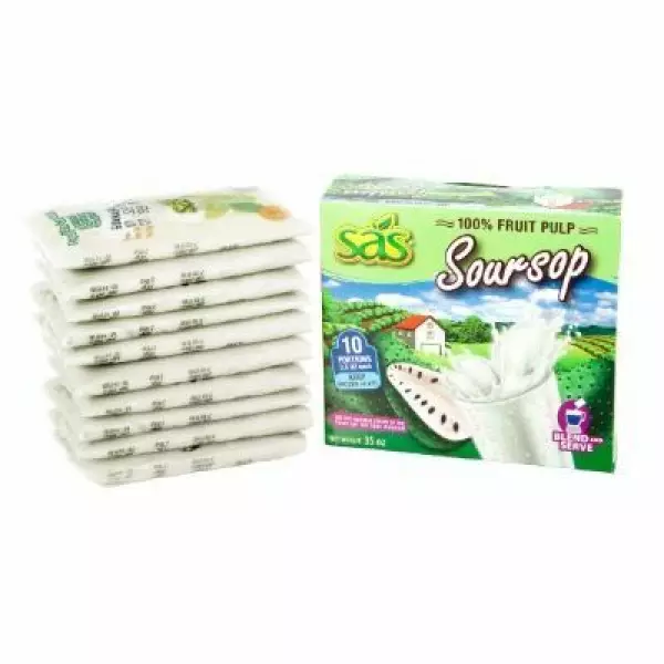 SAS | Pasteurized Soursop Fruit Pulp | 35 oz (1.000gr) E.