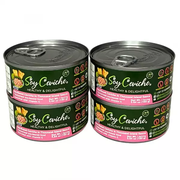 Soy Ceviche | Thousand Island Sauce | 4-Pack (5.64oz) | Vegan, Gluten-Free, High Fiber E