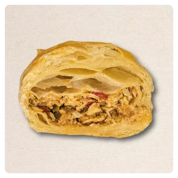 Yummy Puffies | Puff Pastry Stuffed With Chicken, Vegetables And Sauce Raw  | E.