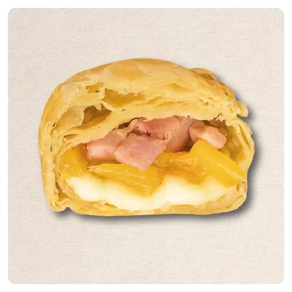 Yummy Puffies | Puff Pastry Stuffed With Ham, Cheese And Pineapple  Raw  | E.