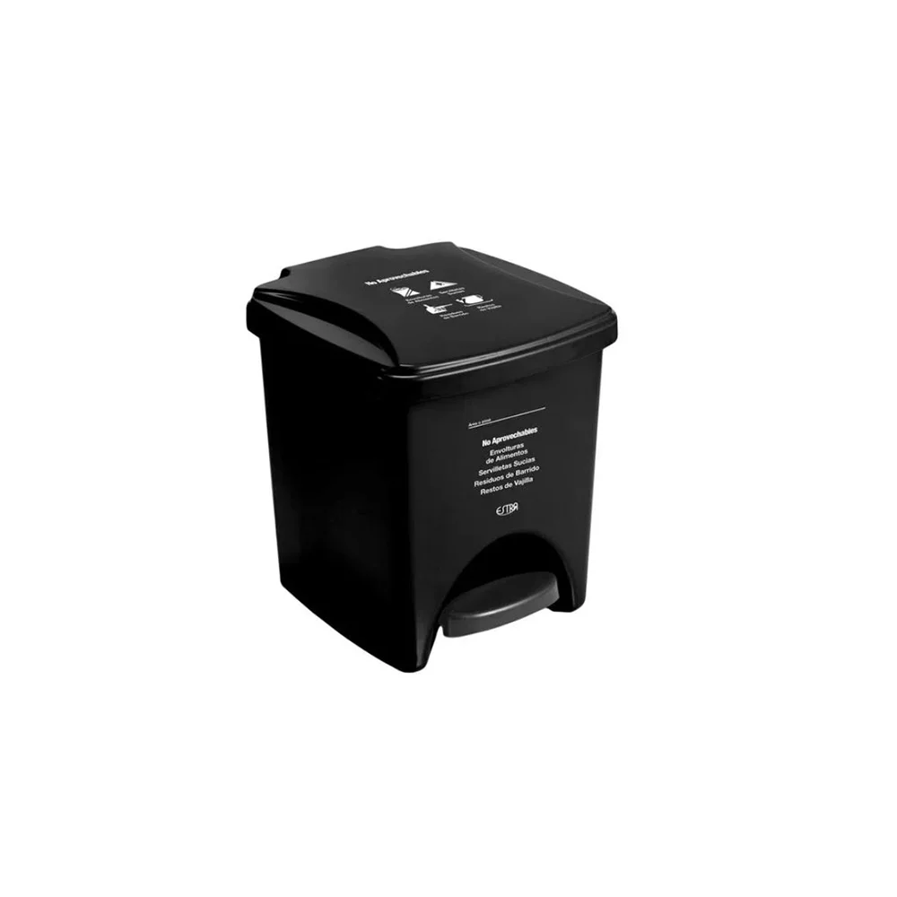 Papelera pedal de 20l color negro no aprovechable