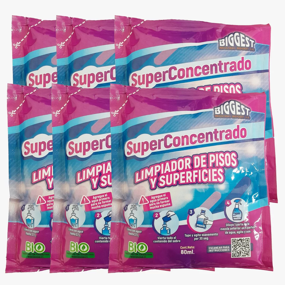 Superconcentrado X6 Limpiador De Pisos Y Superficies Lavanda Sachet 80Ml