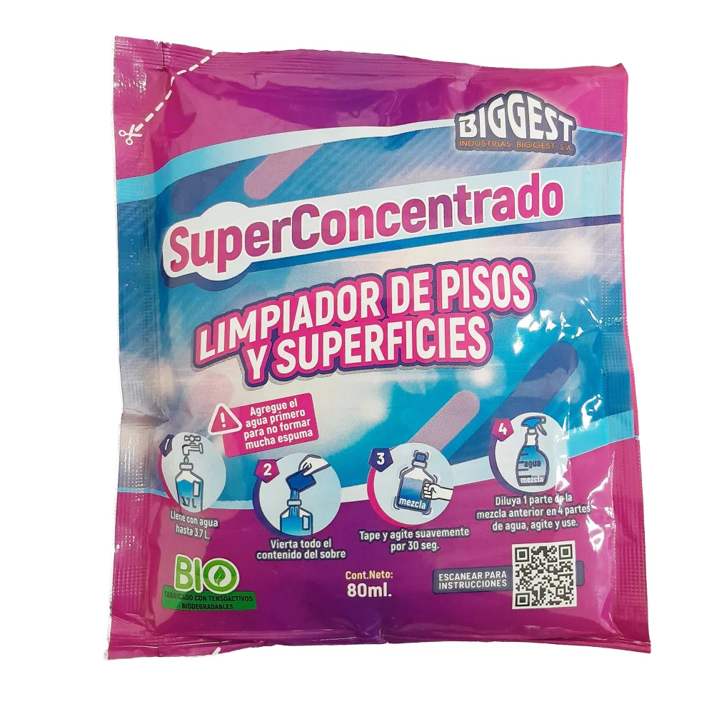 Superconcentrado X6 Limpiador De Pisos Y Superficies Lavanda Sachet 80Ml