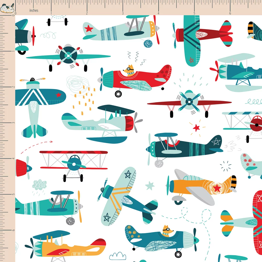 Cotton Jersey Airplanes