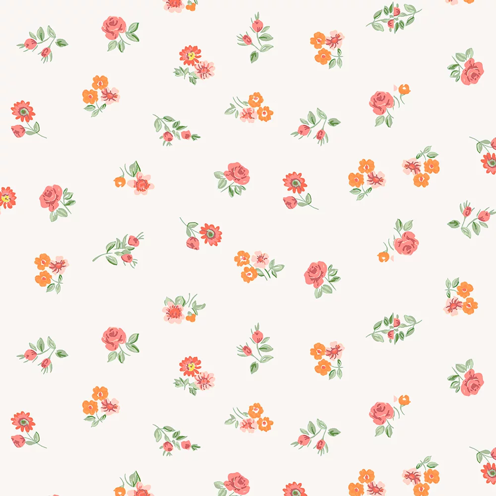 Cotton Jersey Coral Roses
