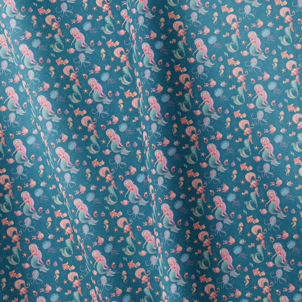 Cotton Jersey Mermaid Blue