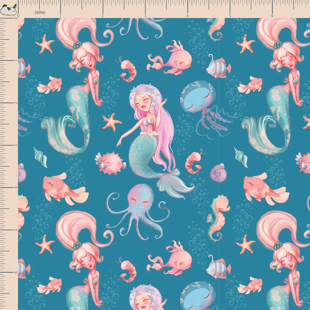Cotton Jersey Mermaid Blue