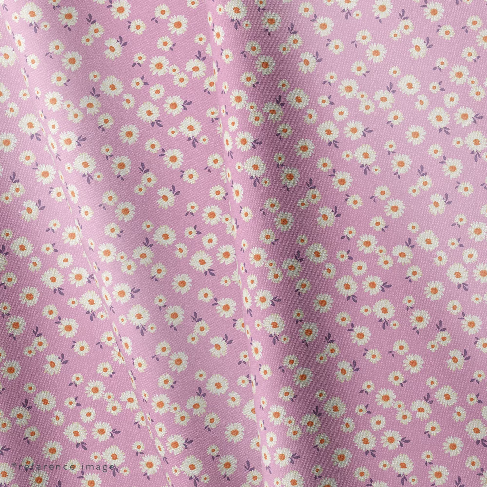 Cotton Jersey White and Pink Flowers
