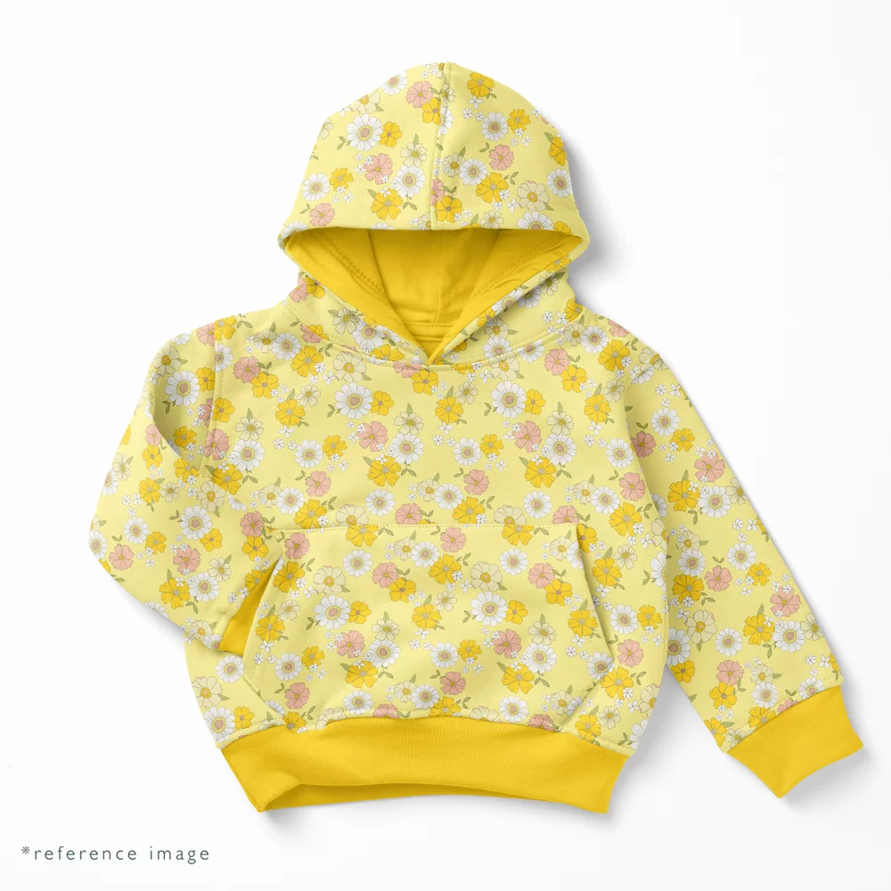 Cotton Jersey Yellow Flowers