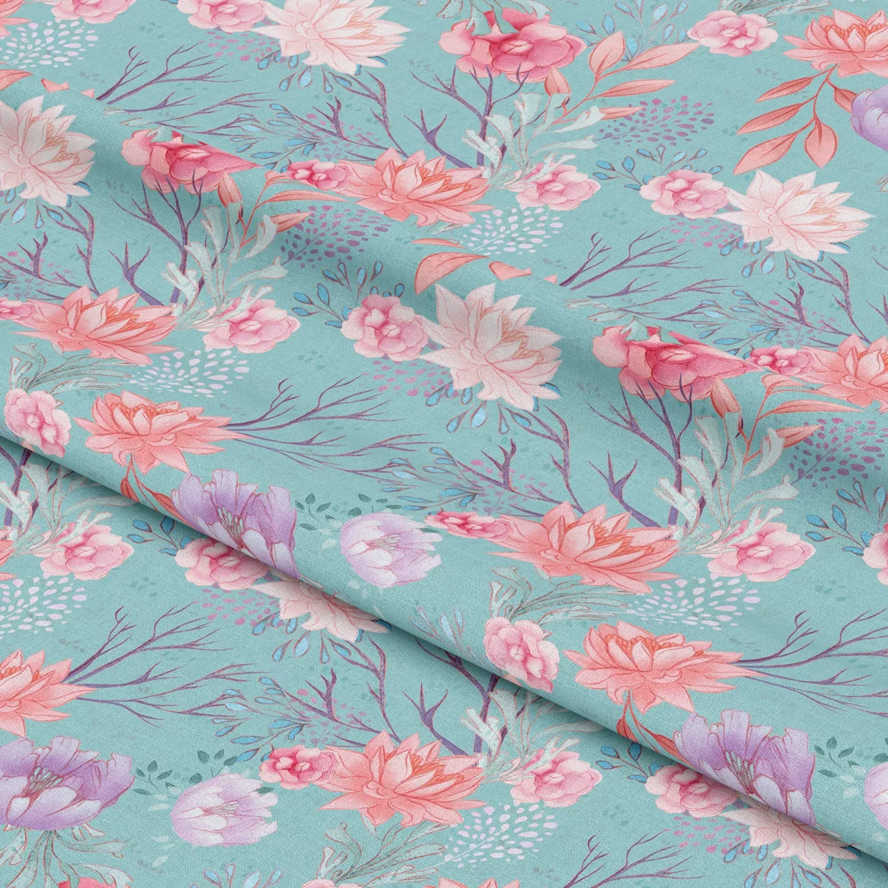 French Terry Mermaid Flowers