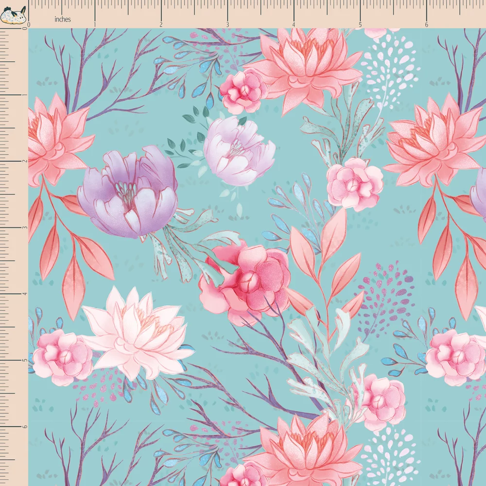 French Terry Mermaid Flowers